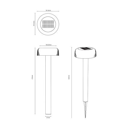 Zuma Line - LED-aurinkolamppu LED/2,5W/2000 mAh IP44 musta