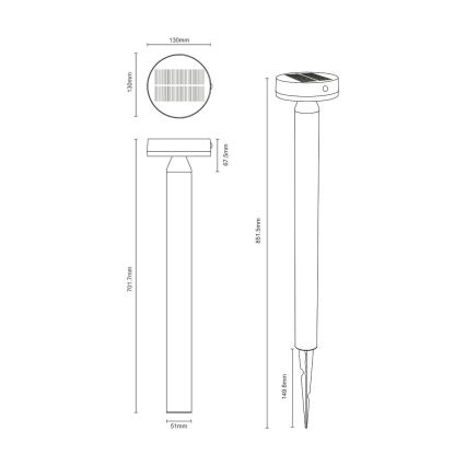 Zuma Line - LED-aurinkolamppu liike- ja hämärätunnistimella LED/4,5W/2000 mAh IP44 musta