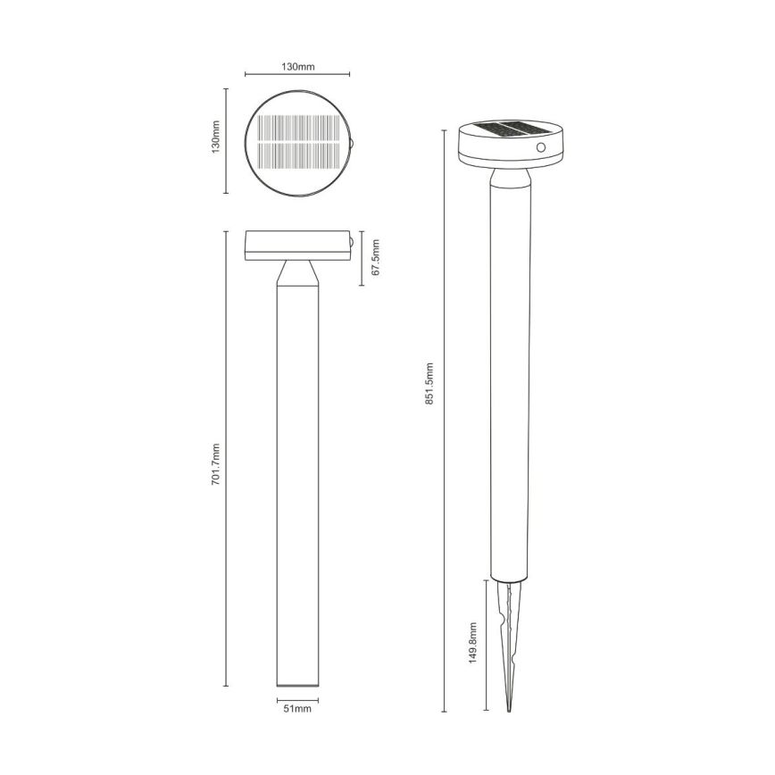 Zuma Line - LED-aurinkolamppu liike- ja hämärätunnistimella LED/4,5W/2000 mAh IP44 musta