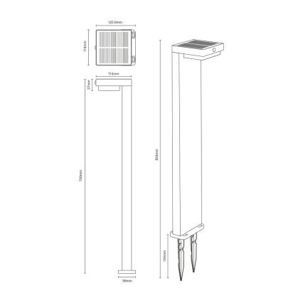 Zuma Line - LED-aurinkolamppu liike- ja hämärätunnistimella LED/4,5W/2000 mAh IP44 musta