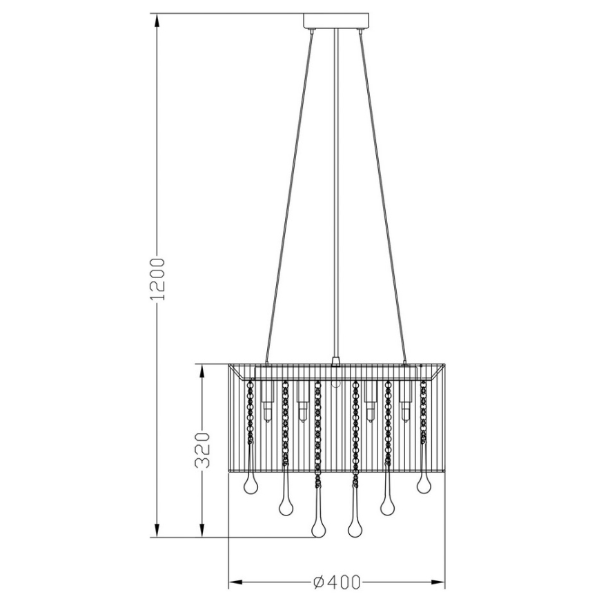 Zuma Line RLD92174-8B - Kattokruunu VERONA 8xG9/40W/230V musta
