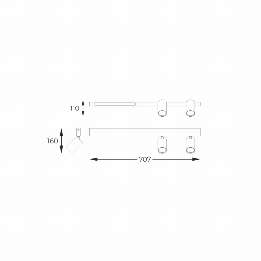 Zuma Line - LED-seinävalaisin 2xGU10/5W/230V + LED/8W musta
