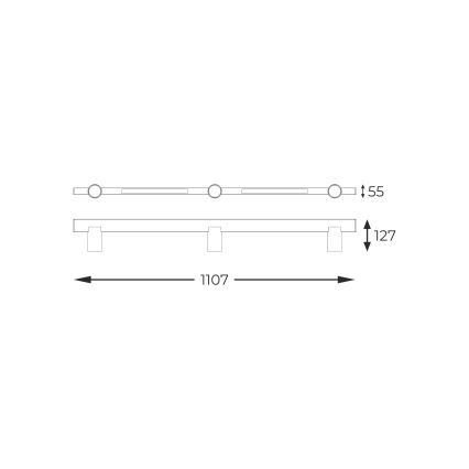 Zuma Line - LED-seinävalaisin 3xGU10/5W/230V + 2xLED/8W musta
