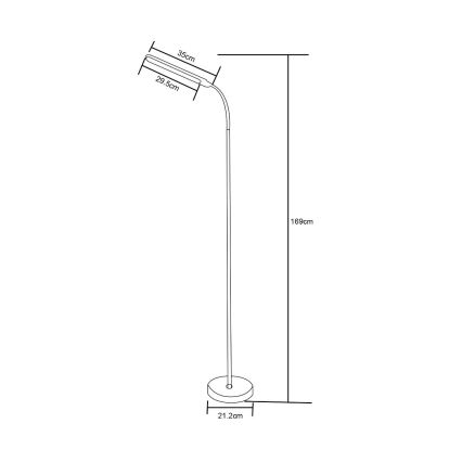 Zuma Line - LED himmennettävä lattiavalaisin LED/10W/230V 3000/4500/6500K valkoinen