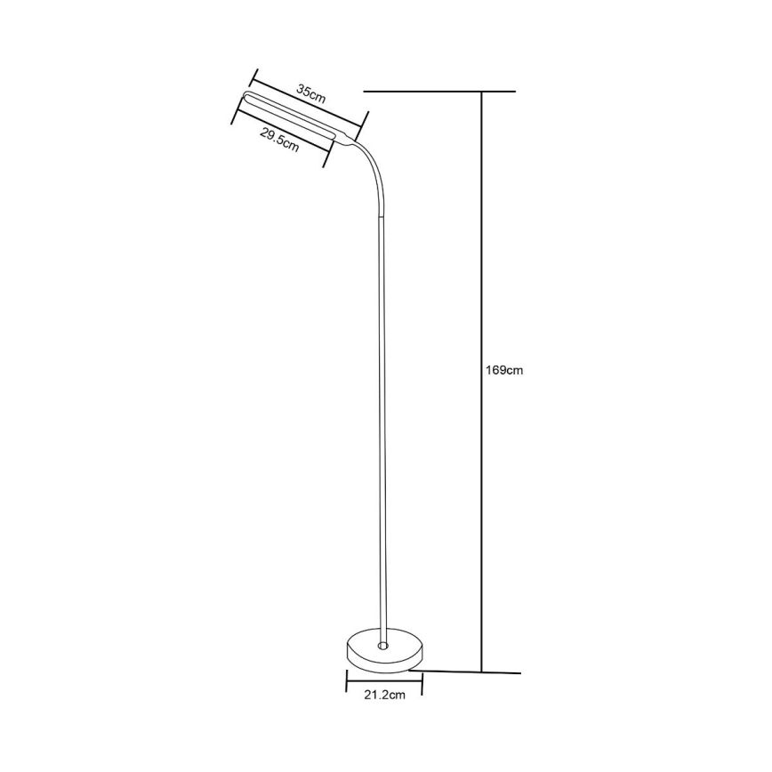 Zuma Line - LED himmennettävä lattiavalaisin LED/10W/230V 3000/4500/6500K valkoinen