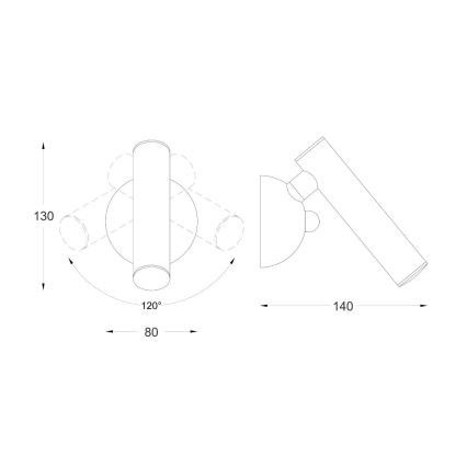 Zuma Line - LED-seinävalaisin LED/5W/230V musta