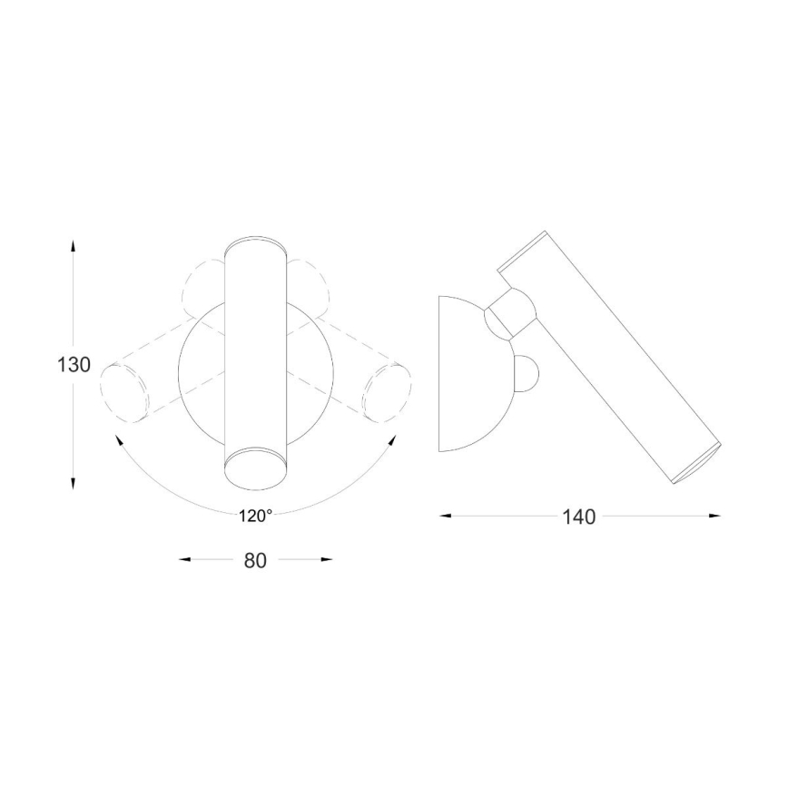Zuma Line - LED-seinävalaisin LED/5W/230V musta