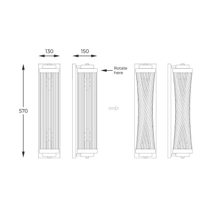 Zuma Line - Seinävalaisin 2xE14/60W/230V kulta