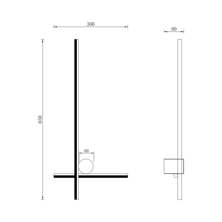 Zuma Line - LED-seinävalaisin LED/14W/230V musta
