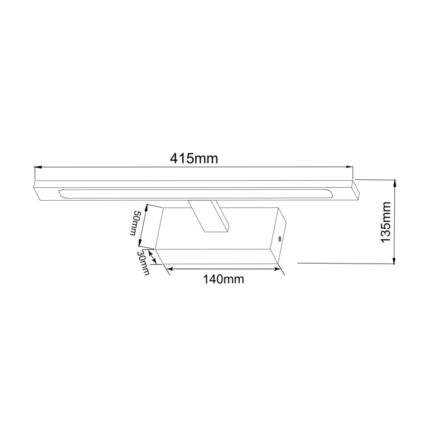 Zuma Line - Kylpyhuoneen LED-peilivalo LED/12W/230V 41 cm IP44 kiiltävä kromi