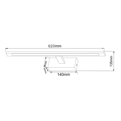 Zuma Line - Kylpyhuoneen LED-peilivalo LED/20W/230V 62 cm IP44 kiiltävä kromi