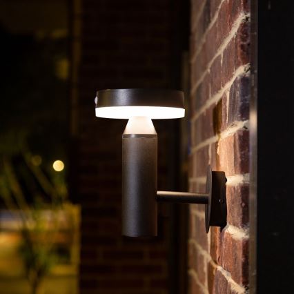 Zuma Line - LED Solar seinä lamppu liike- ja hämärätunnistimella LED/4,5W/2000 mAh IP44 musta